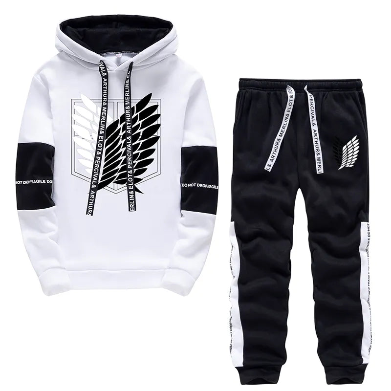 Attack On Titan Scouts Black & White Track Suit Set