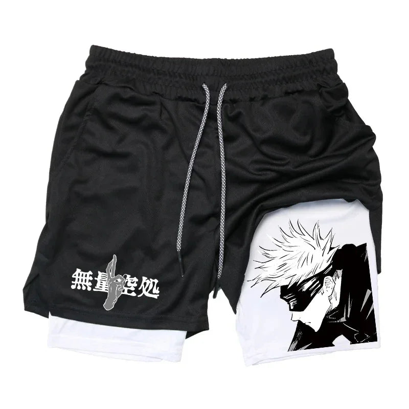 Jujutsu Kaisen Double Layer Work Out Shorts Gojo Satoru