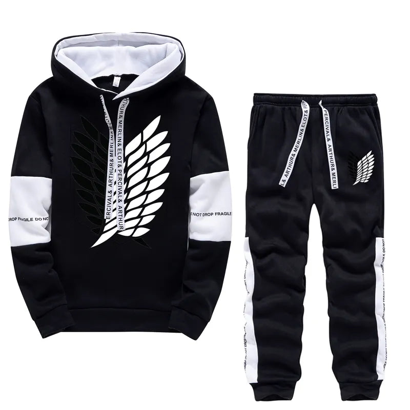 Attack On Titan Scouts Black & White Track Suit Set