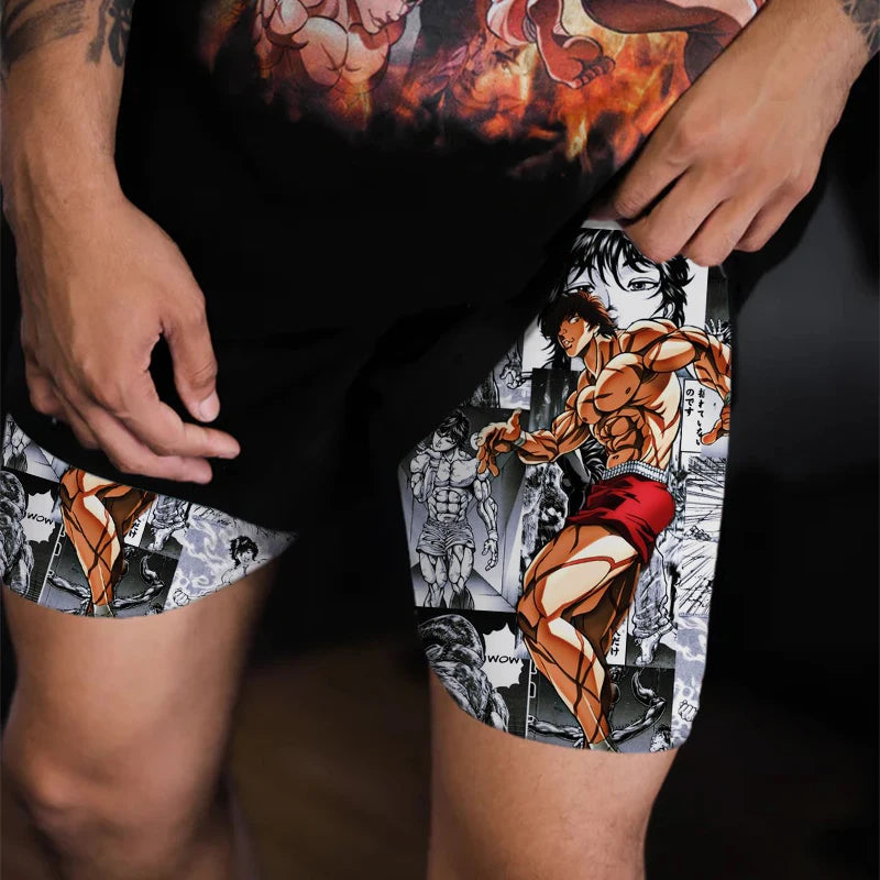 Baki Hanma Dual Layer Gym Shorts